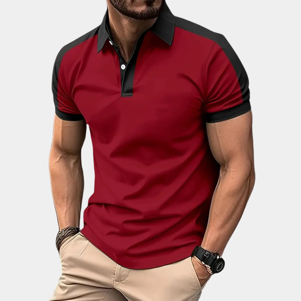 Polo Shirt | Collared | Short Sleeve | Polo T-Shirt | Men's Clothing-Men Summer Shirt-Chaps of London-Red-S-Chaps of London