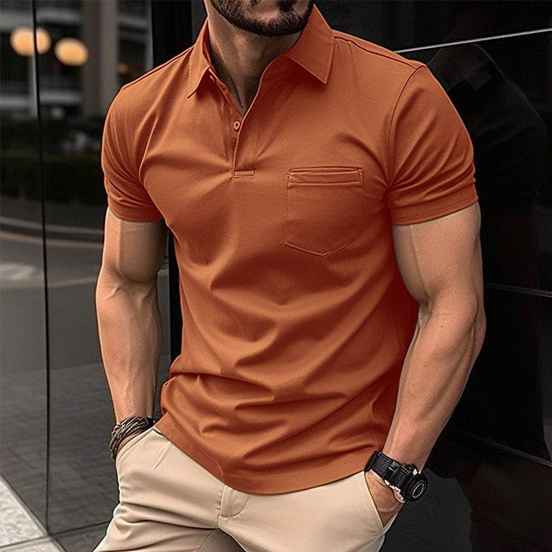 Polo Shirt | Collared | Short Sleeve | Polo T-Shirt | Men's Clothing-T-shirts-Chaps of London-Orange-XS-Chaps of London