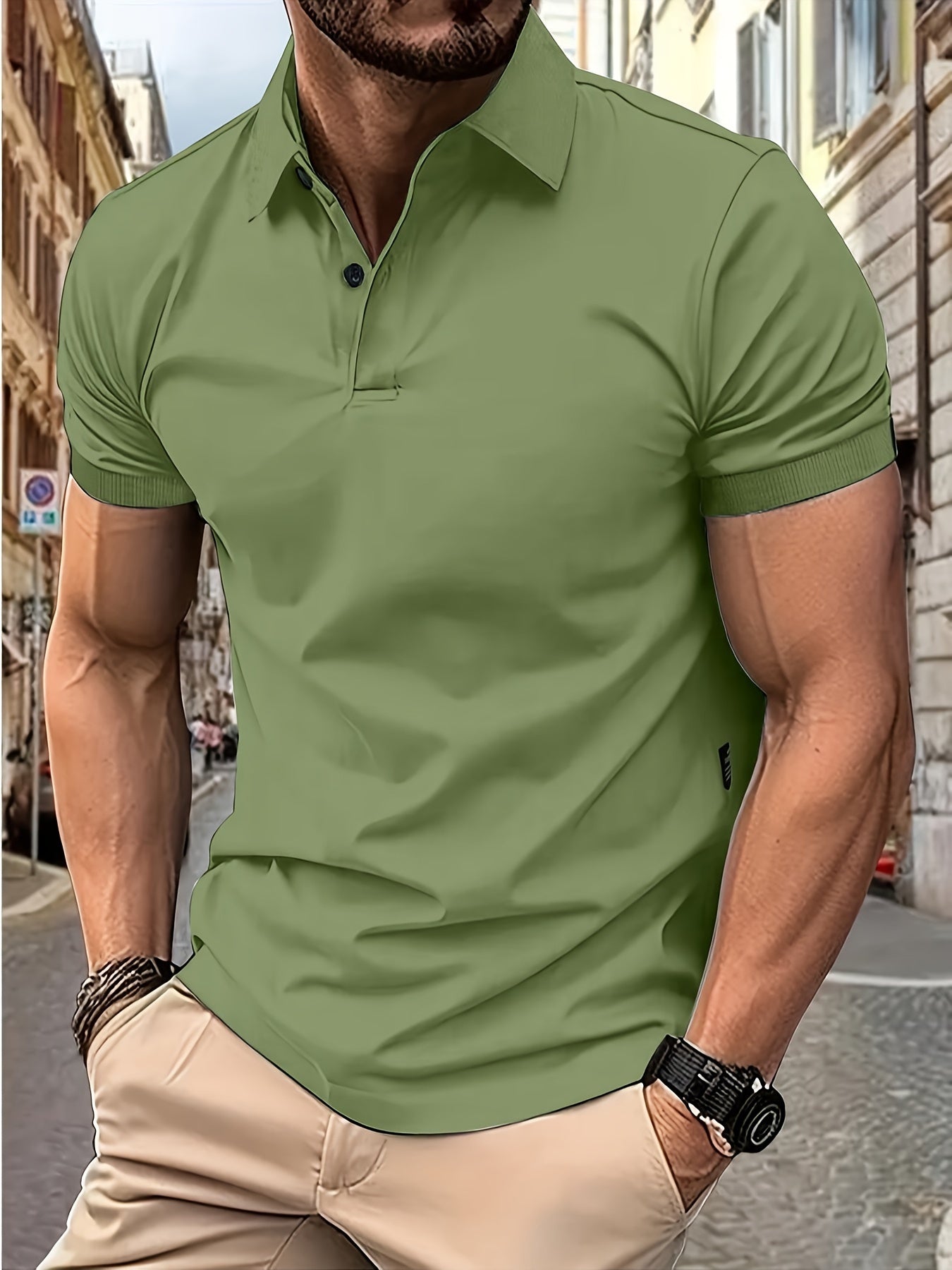 Polo Shirt - Men's Stylish Collared Short Sleeve Polo T-Shirt-Chaps of London-Green-S-Chaps of London