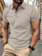 Polo Shirt - Men's Stylish Collared Short Sleeve Polo T-Shirt-Chaps of London-Light Gray-S-Chaps of London