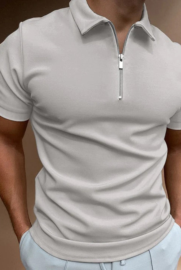 Polo Shirt | Quarter Zip | Collared | Polo T-Shirt | Men's T-Shirt-Fashion Men Polo Zip All-year-Chaps of London-Chaps of London