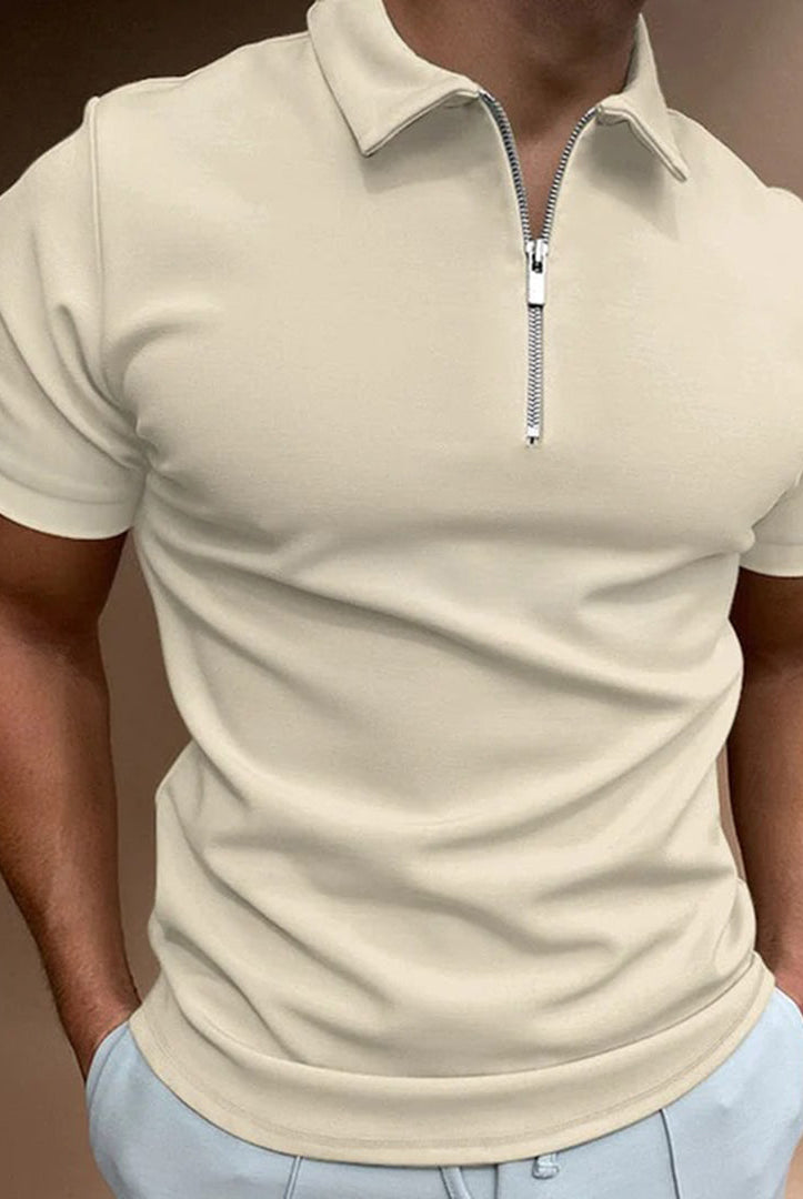 Polo Shirt | Quarter Zip | Collared | Polo T-Shirt | Men's T-Shirt-Fashion Men Polo Zip All-year-Chaps of London-Chaps of London