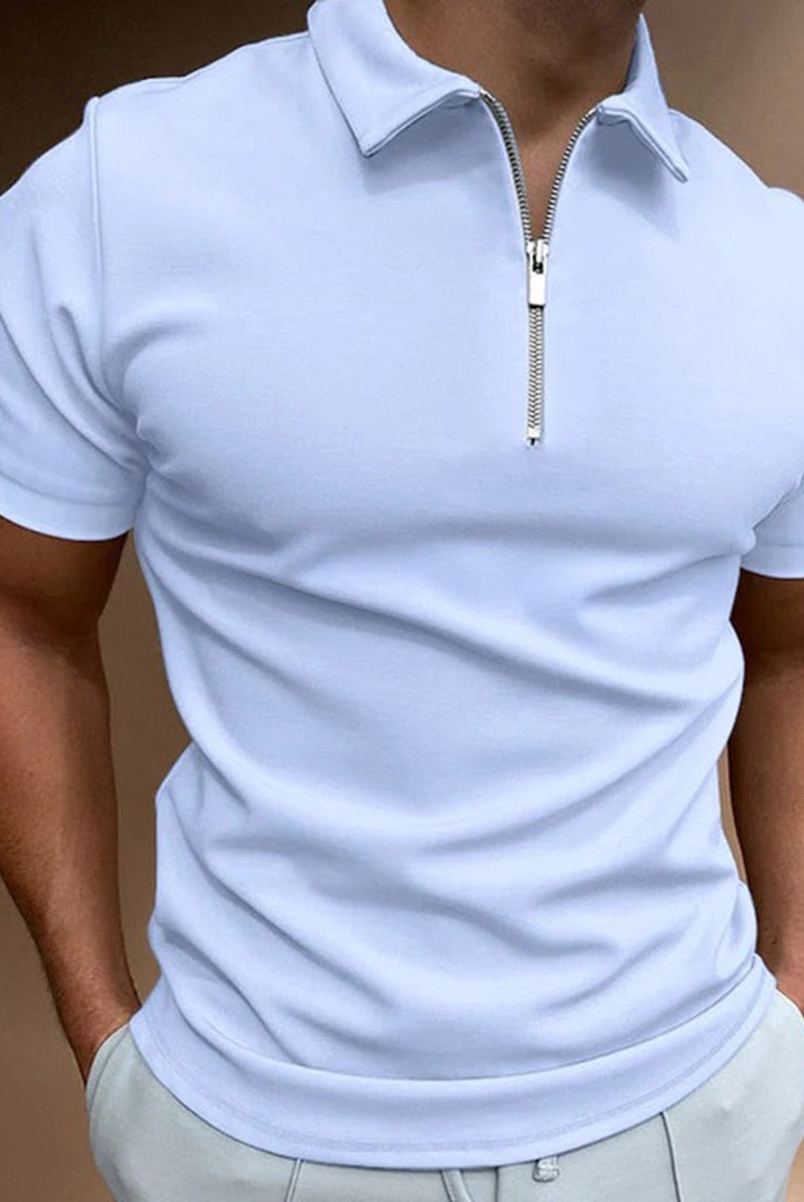 Polo Shirt | Quarter Zip | Collared | Polo T-Shirt | Men's T-Shirt-Fashion Men Polo Zip All-year-Chaps of London-Chaps of London