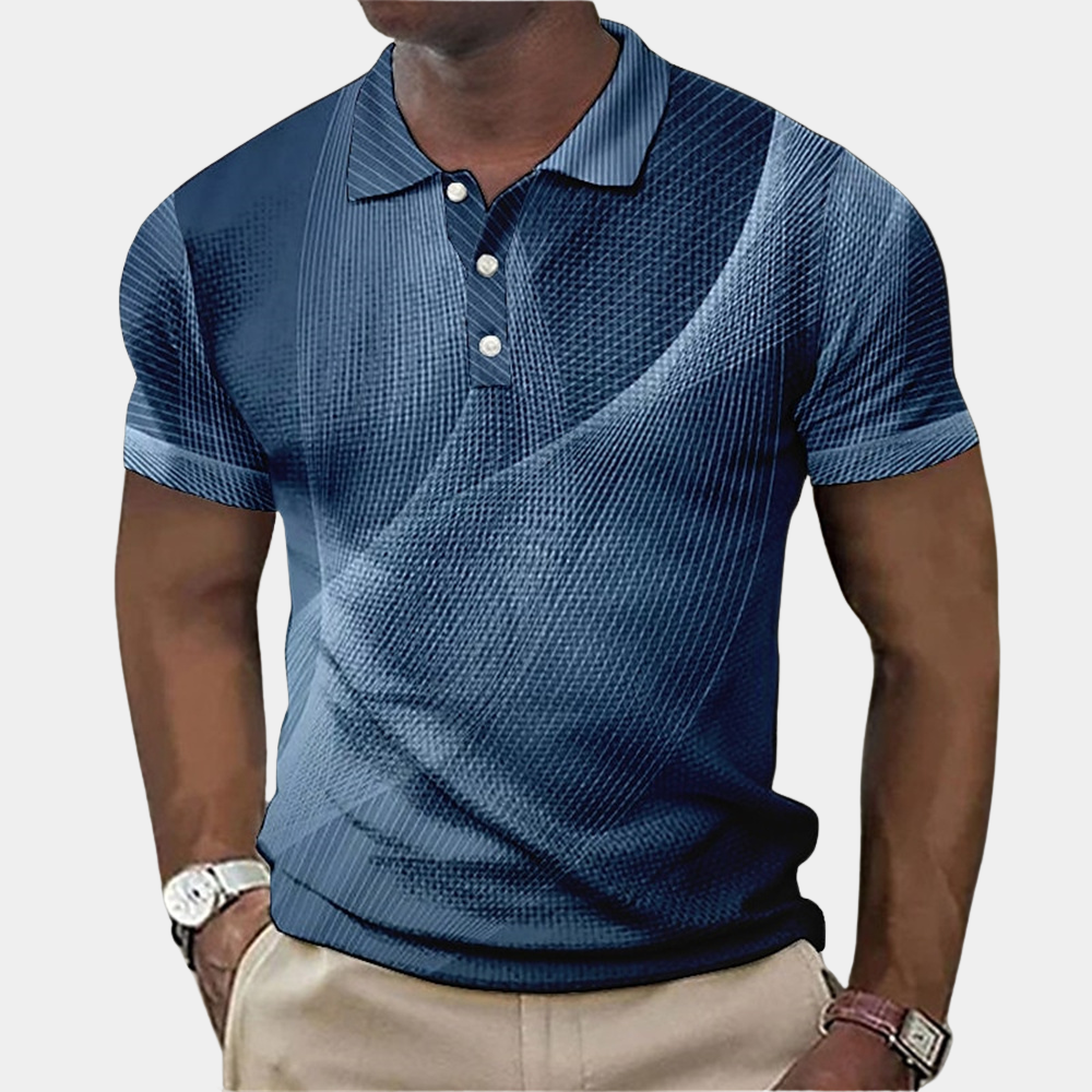 Polo Shirt - Short Sleeve - Quarter Button - Collared T-Shirt - Men's Shirt-Men Summer Shirt-Chaps of London-Blue-XS-Chaps of London