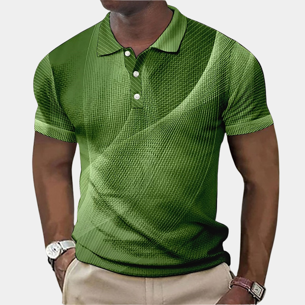 Polo Shirt - Short Sleeve - Quarter Button - Collared T-Shirt - Men's Shirt-Men Summer Shirt-Chaps of London-Green-XS-Chaps of London