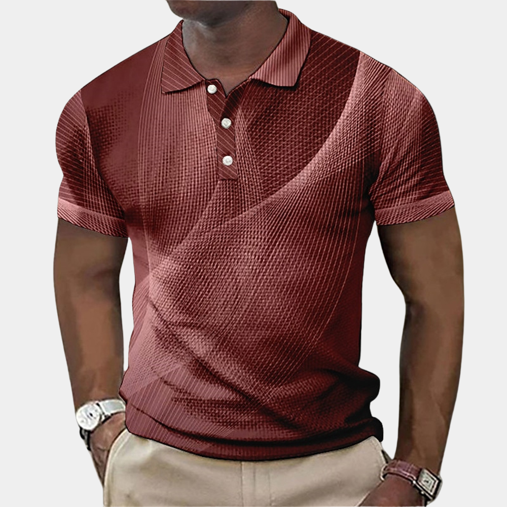 Polo Shirt - Short Sleeve - Quarter Button - Collared T-Shirt - Men's Shirt-Men Summer Shirt-Chaps of London-Maroon-XS-Chaps of London