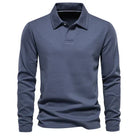 Polo Sweater | Turn Down Collar | Regular Fit | Long Sleeve Polo Shirts | Men's Clothing-Chaps of London-Blue-S-Chaps of London