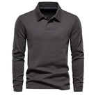 Polo Sweater | Turn Down Collar | Regular Fit | Long Sleeve Polo Shirts | Men's Clothing-Chaps of London-Gray-S-Chaps of London