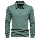 Polo Sweater | Turn Down Collar | Regular Fit | Long Sleeve Polo Shirts | Men's Clothing-Chaps of London-Green-S-Chaps of London