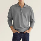 Polo Sweatshirt - Collared - Long Sleeve - Polo Jumper - Men's Clothing-Chaps of London-Gray-S-Chaps of London