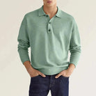 Polo Sweatshirt - Collared - Long Sleeve - Polo Jumper - Men's Clothing-Chaps of London-Green-S-Chaps of London