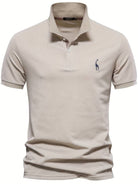 Polo T-Shirt - Collared - Short Sleeve - Polo Shirt - Men's Clothing-Chaps of London-Beige-S-Chaps of London