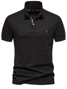 Polo T-Shirt - Collared - Short Sleeve - Polo Shirt - Men's Clothing-Chaps of London-Black-S-Chaps of London