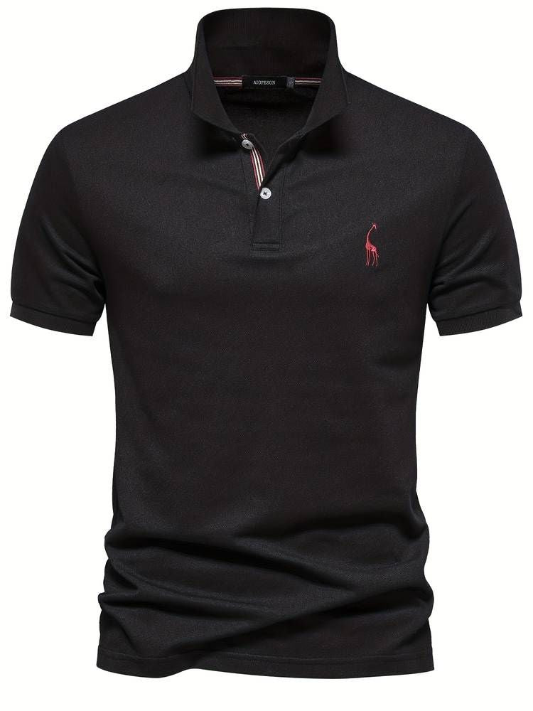 Polo T-Shirt - Collared - Short Sleeve - Polo Shirt - Men's Clothing-Chaps of London-Black-S-Chaps of London