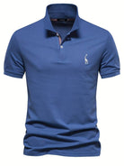 Polo T-Shirt - Collared - Short Sleeve - Polo Shirt - Men's Clothing-Chaps of London-Blue-S-Chaps of London