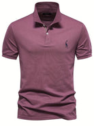 Polo T-Shirt - Collared - Short Sleeve - Polo Shirt - Men's Clothing-Chaps of London-Burgundy Red-S-Chaps of London