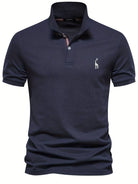Polo T-Shirt - Collared - Short Sleeve - Polo Shirt - Men's Clothing-Chaps of London-Dark Blue-S-Chaps of London