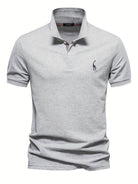 Polo T-Shirt - Collared - Short Sleeve - Polo Shirt - Men's Clothing-Chaps of London-Grey-S-Chaps of London