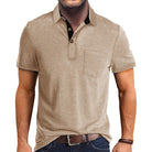 Polo T-Shirt | Collared | Short Sleeve | Polo Shirt | Men's Shirt-Chaps of London-Beige-S-Chaps of London