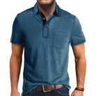 Polo T-Shirt | Collared | Short Sleeve | Polo Shirt | Men's Shirt-Chaps of London-Blue-S-Chaps of London