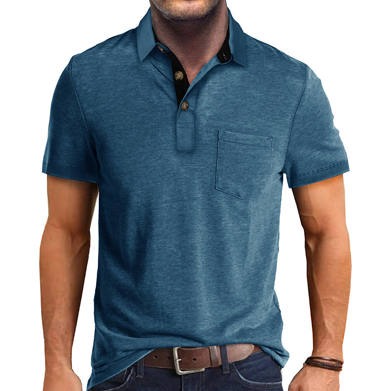 Polo T-Shirt | Collared | Short Sleeve | Polo Shirt | Men's Shirt-Chaps of London-Blue-S-Chaps of London