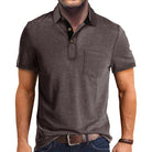 Polo T-Shirt | Collared | Short Sleeve | Polo Shirt | Men's Shirt-Chaps of London-Brown-S-Chaps of London