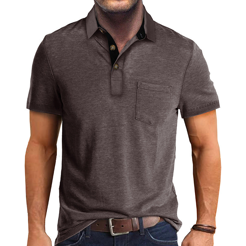 Polo T-Shirt | Collared | Short Sleeve | Polo Shirt | Men's Shirt-Chaps of London-Brown-S-Chaps of London