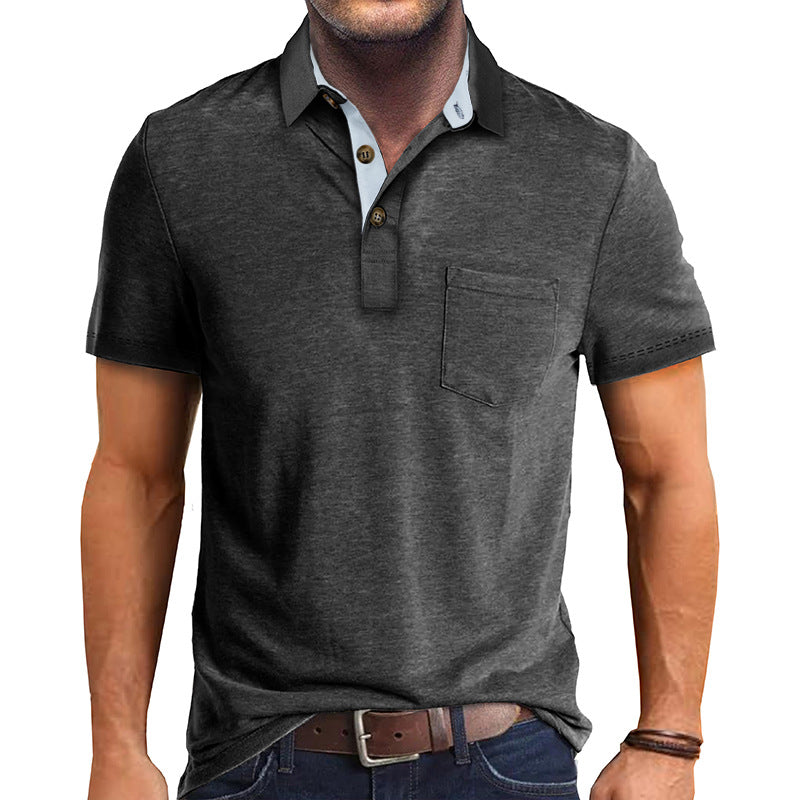 Polo T-Shirt | Collared | Short Sleeve | Polo Shirt | Men's Shirt-Chaps of London-Dark Grey-S-Chaps of London