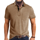 Polo T-Shirt | Collared | Short Sleeve | Polo Shirt | Men's Shirt-Chaps of London-Khaki-S-Chaps of London