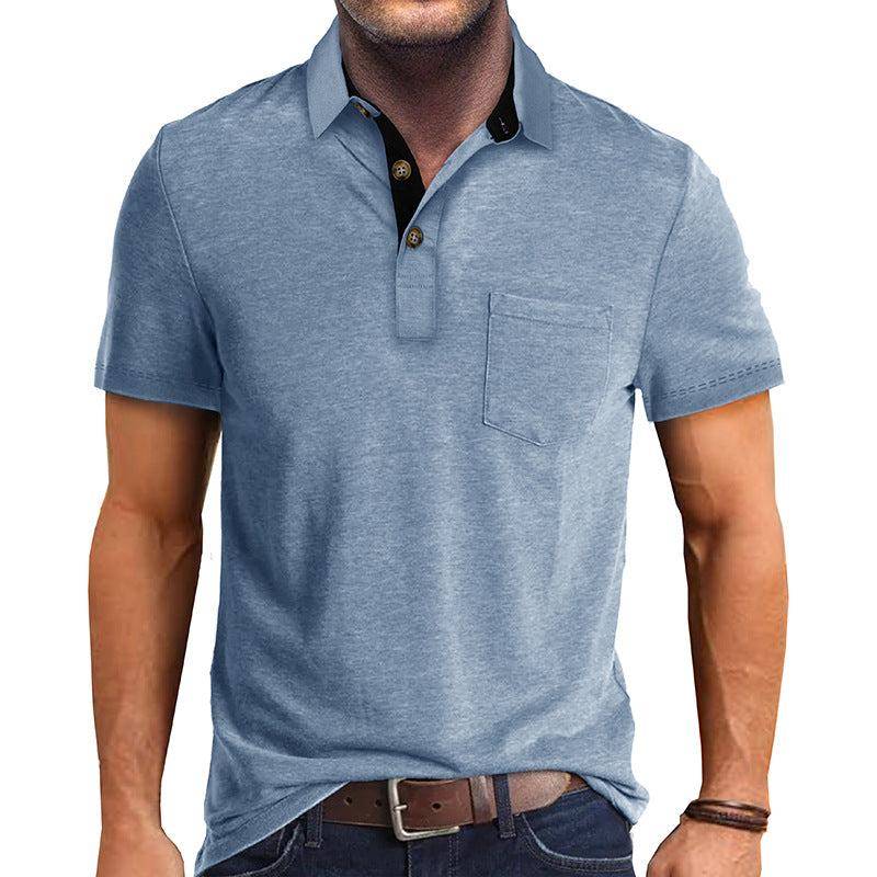 Polo T-Shirt | Collared | Short Sleeve | Polo Shirt | Men's Shirt-Chaps of London-Light Blue-S-Chaps of London
