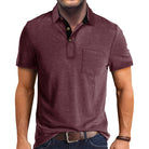 Polo T-Shirt | Collared | Short Sleeve | Polo Shirt | Men's Shirt-Chaps of London-Red-S-Chaps of London