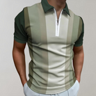 Polo T-Shirt - Collared - Short Sleeve - Quarter Zip Shirt - Men's Shirt-Chaps of London-Gray-S-Chaps of London
