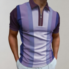 Polo T-Shirt - Collared - Short Sleeve - Quarter Zip Shirt - Men's Shirt-Chaps of London-Purple-S-Chaps of London