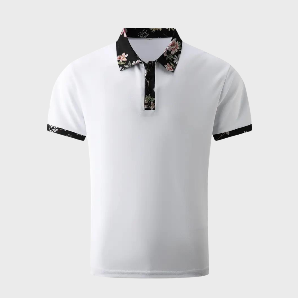 Polo T-Shirt | Floral Print | Short Sleeve | Polo Shirts | Men's Clothing-Men Summer Shirt-Chaps of London-Chaps of London