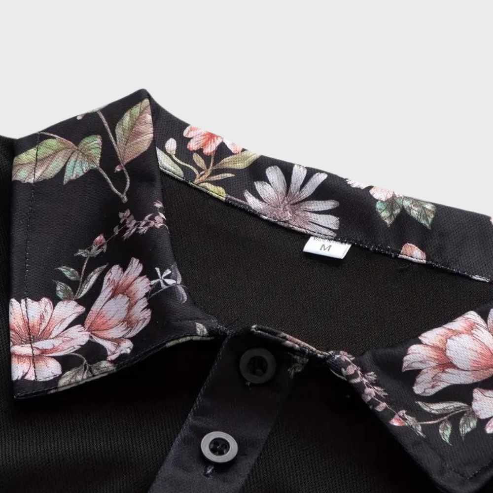 Polo T-Shirt | Floral Print | Short Sleeve | Polo Shirts | Men's Clothing-Men Summer Shirt-Chaps of London-Chaps of London