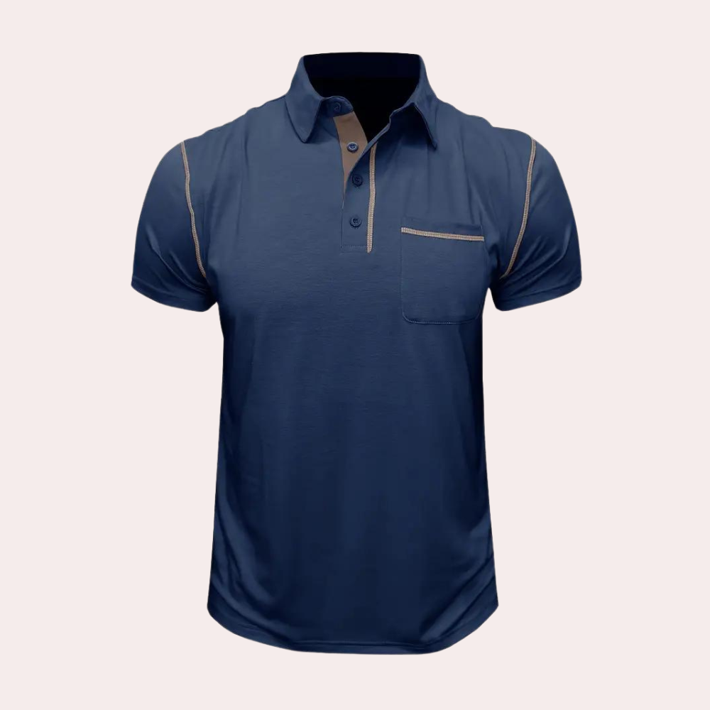 Polo T-Shirt - Lapel - Breast Pocket - Short Sleeve Polo Shirt - Men's Polo Shirts-Chaps of London-Chaps of London