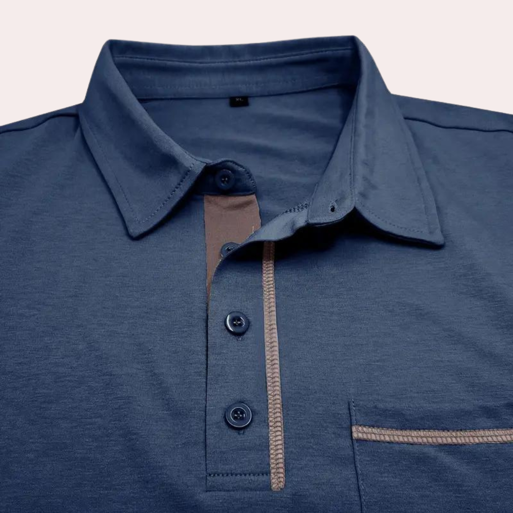 Polo T-Shirt - Lapel - Breast Pocket - Short Sleeve Polo Shirt - Men's Polo Shirts-Chaps of London-Chaps of London