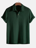 Polo T-Shirt - Men's Collared Button Neck Short Sleeve T-Shirt-Blouses_M-Chaps of London-Green-S-Chaps of London