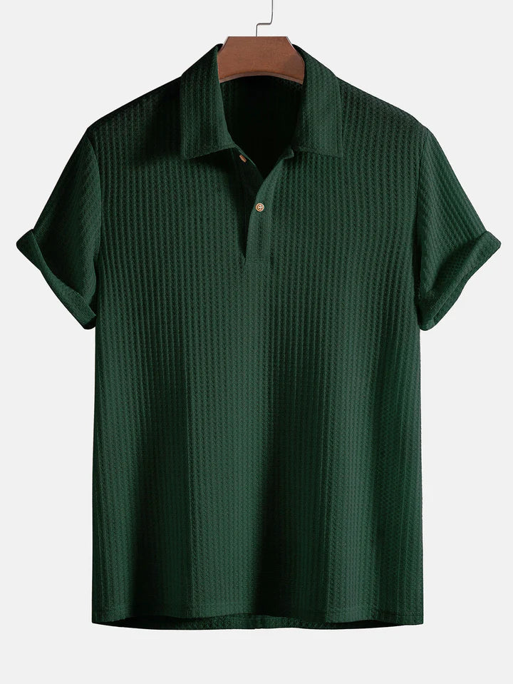 Polo T-Shirt - Men's Collared Button Neck Short Sleeve T-Shirt-Blouses_M-Chaps of London-Green-S-Chaps of London