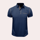 Polo T-Shirt - Men's Short Sleeve Button-Up Polo Shirt with Breast Pocket-Chaps of London-Chaps of London