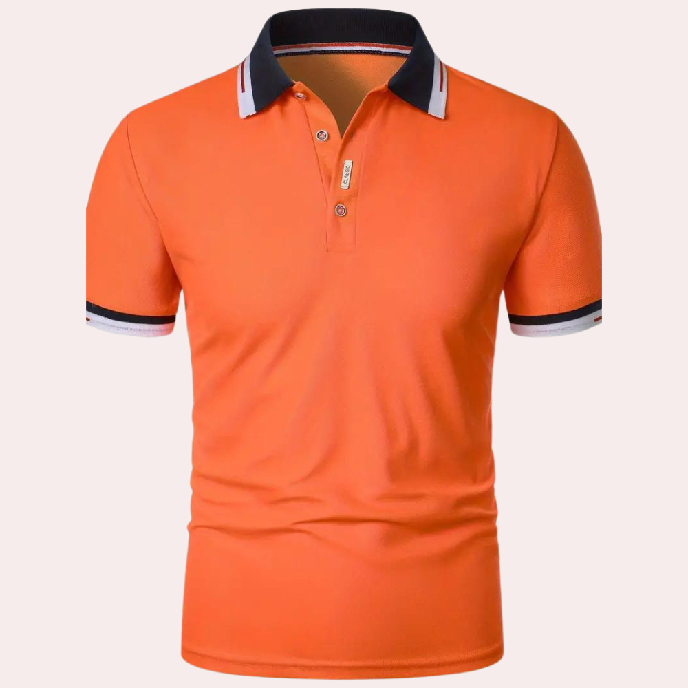 Polo T-Shirt - Orange - Shirt Sleeve - Polo Shirt - Men's Clothing-Men Summer Shirt-Chaps of London-Chaps of London