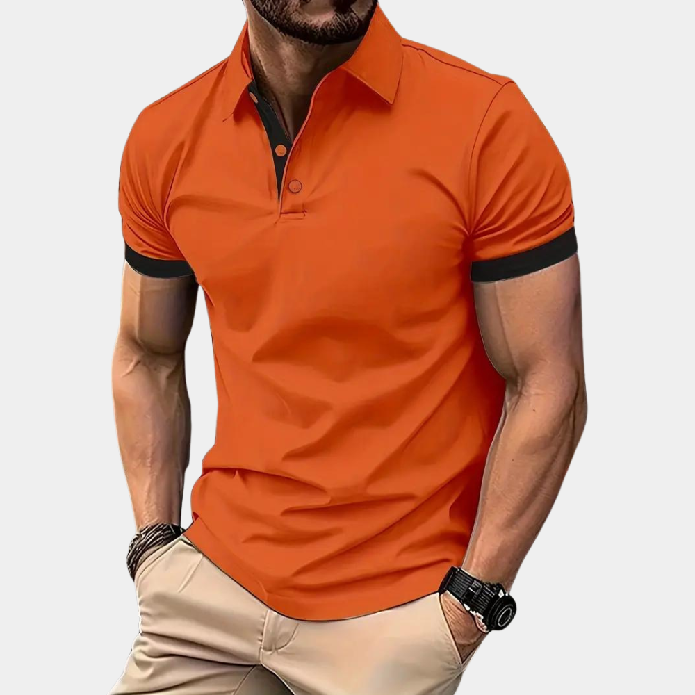 Polo T-Shirt - Orange - Short Sleeve - Collared T-Shirt - Men's Shirt-Chaps of London-Orange-S-Chaps of London