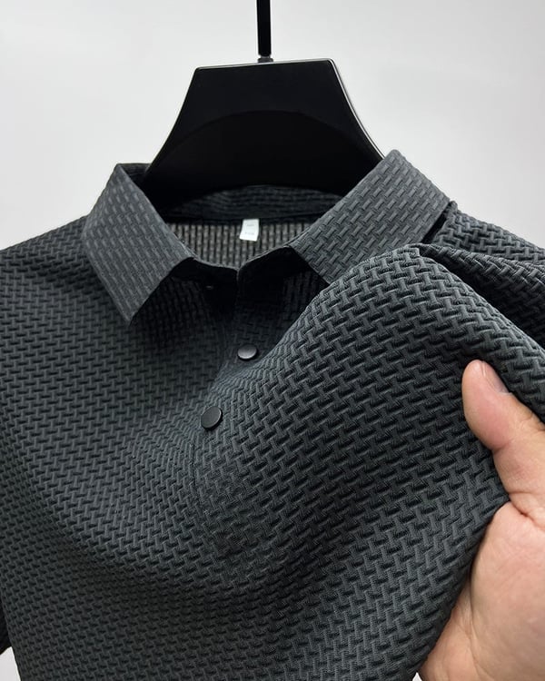 Polo T-Shirt - Shirt Sleeve - Button-Up - Polo Shirts - Men's Shirts-Chaps of London-Gray-S-Chaps of London