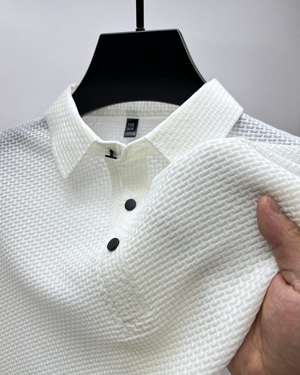 Polo T-Shirt - Shirt Sleeve - Button-Up - Polo Shirts - Men's Shirts-Chaps of London-White-S-Chaps of London