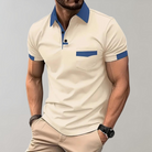 Polo T-Shirt | Short Sleeve | Button Neck | Collared T-Shirt | Men's Shirts-Chaps of London-Apricot-S-Chaps of London