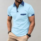 Polo T-Shirt | Short Sleeve | Button Neck | Collared T-Shirt | Men's Shirts-Chaps of London-Sky Blue-S-Chaps of London
