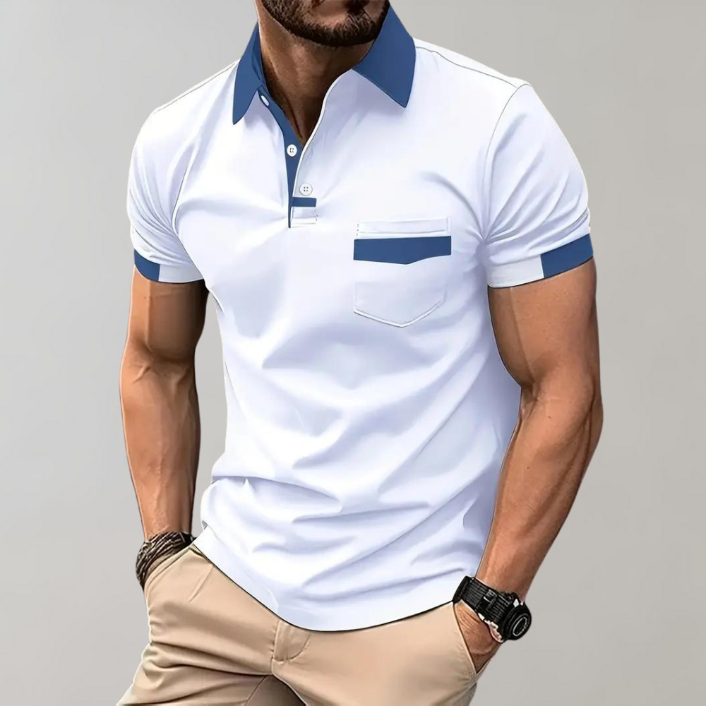 Polo T-Shirt | Short Sleeve | Button Neck | Collared T-Shirt | Men's Shirts-Chaps of London-White-S-Chaps of London