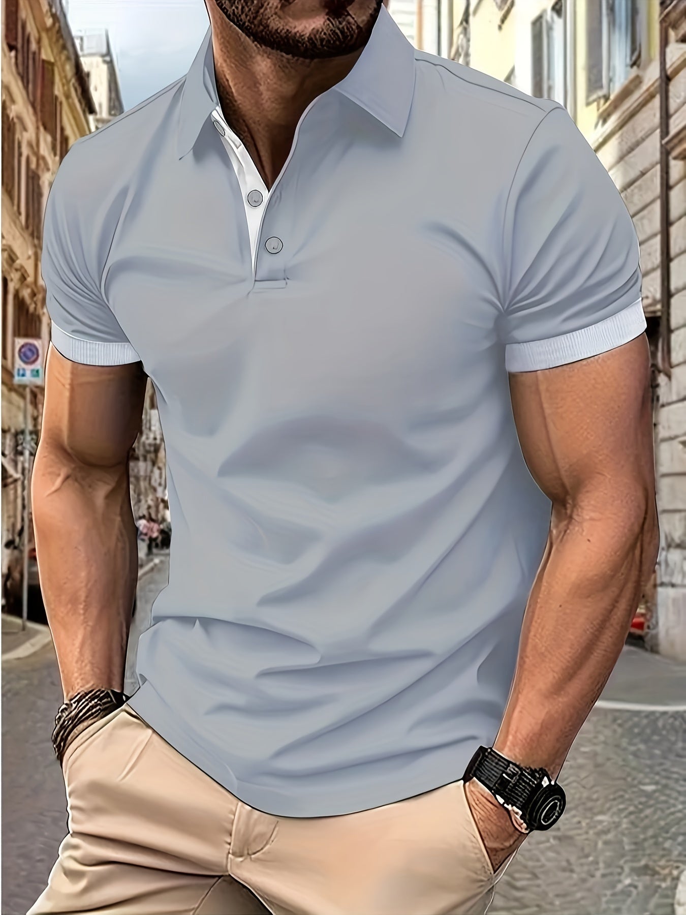Polo T-Shirt - Short Sleeve - Collared - Men's T-Shirt - Men's Polo Shirt-Chaps of London-Grey-S-Chaps of London