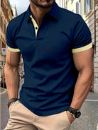 Polo T-Shirt - Short Sleeve - Collared - Men's T-Shirt - Men's Polo Shirt-Chaps of London-Navy Blue-S-Chaps of London