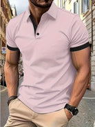 Polo T-Shirt - Short Sleeve - Collared - Men's T-Shirt - Men's Polo Shirt-Chaps of London-Pink-S-Chaps of London